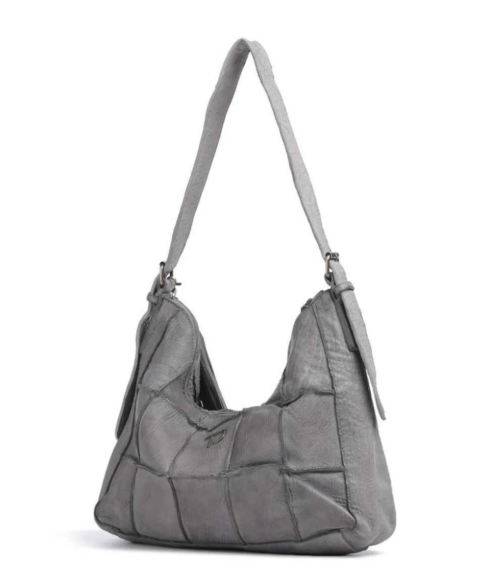 Malvengasse 5 Schultertasche genarbtes Leder grau