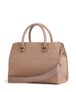 Manhattan Handtasche Lederimitat hellbraun