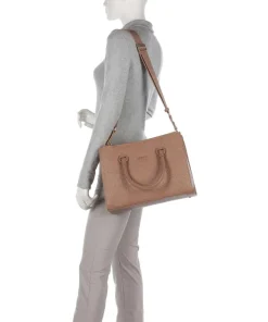 Manhattan Handtasche Lederimitat hellbraun