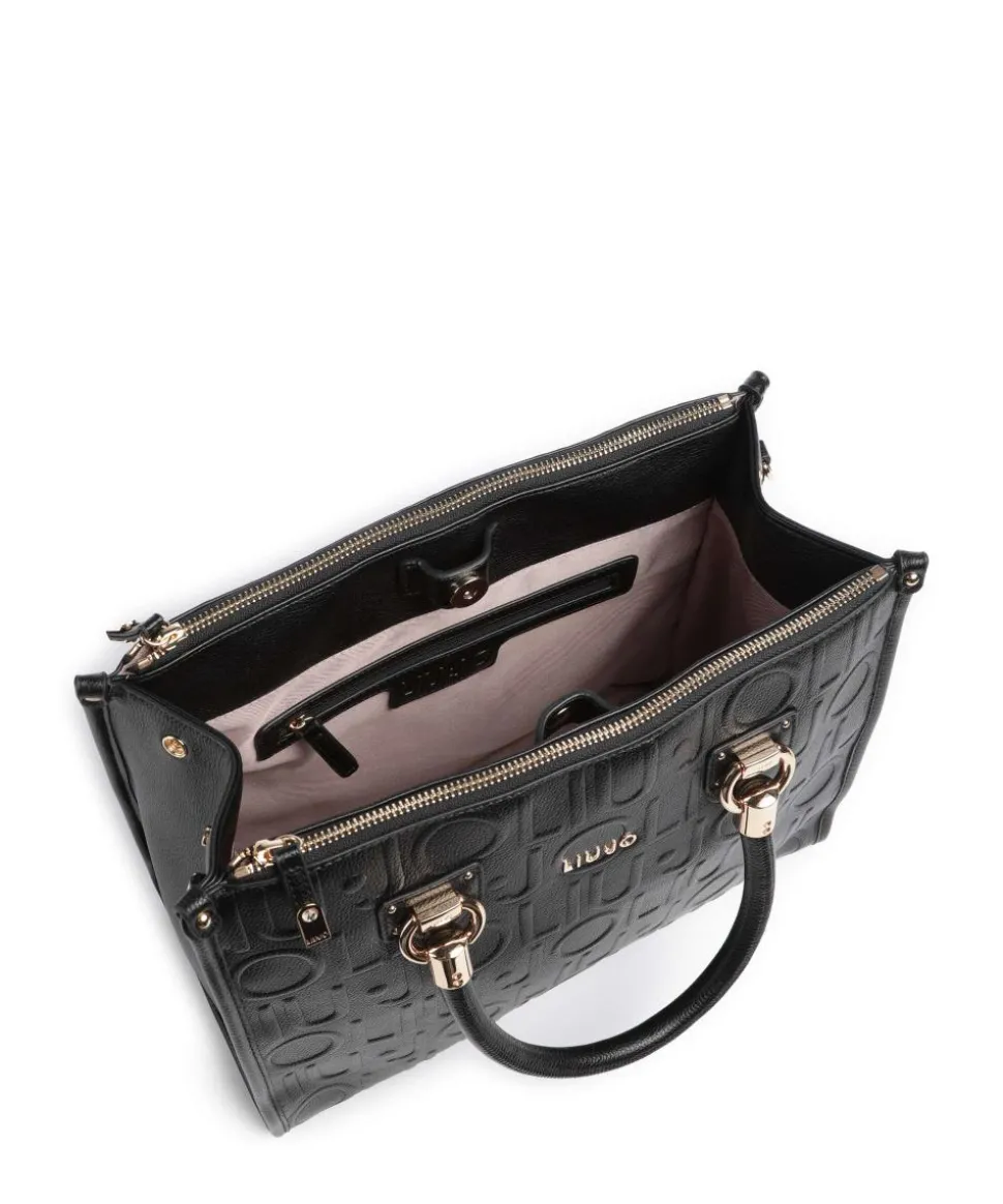 Manhattan M Handtasche Lederimitat schwarz