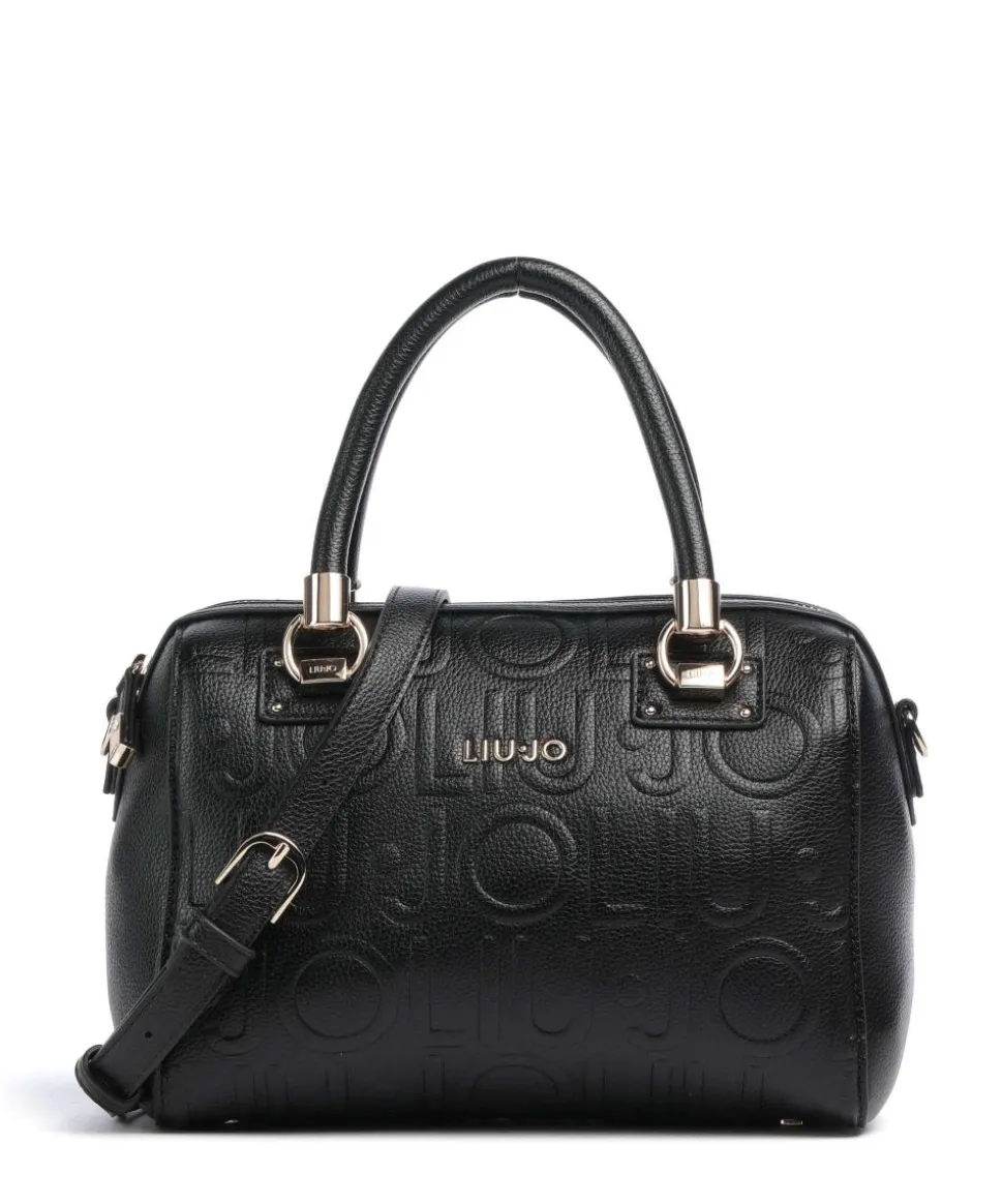 Manhattan S Handtasche Lederimitat schwarz