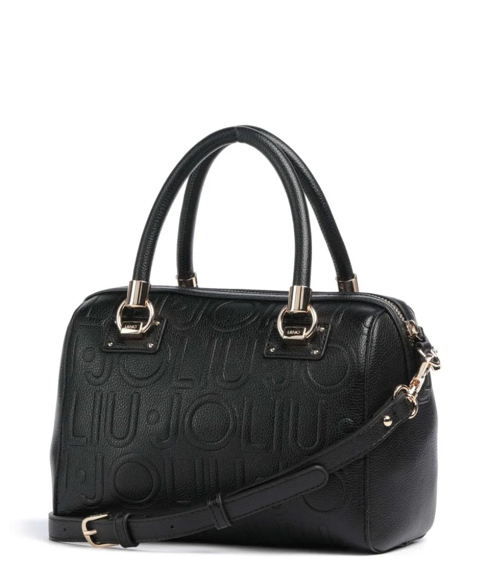 Manhattan S Handtasche Lederimitat schwarz