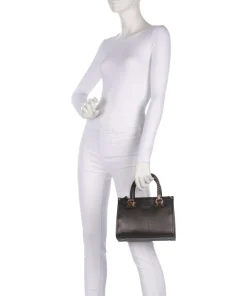 Manhattan S Handtasche Lederimitat dunkelbraun