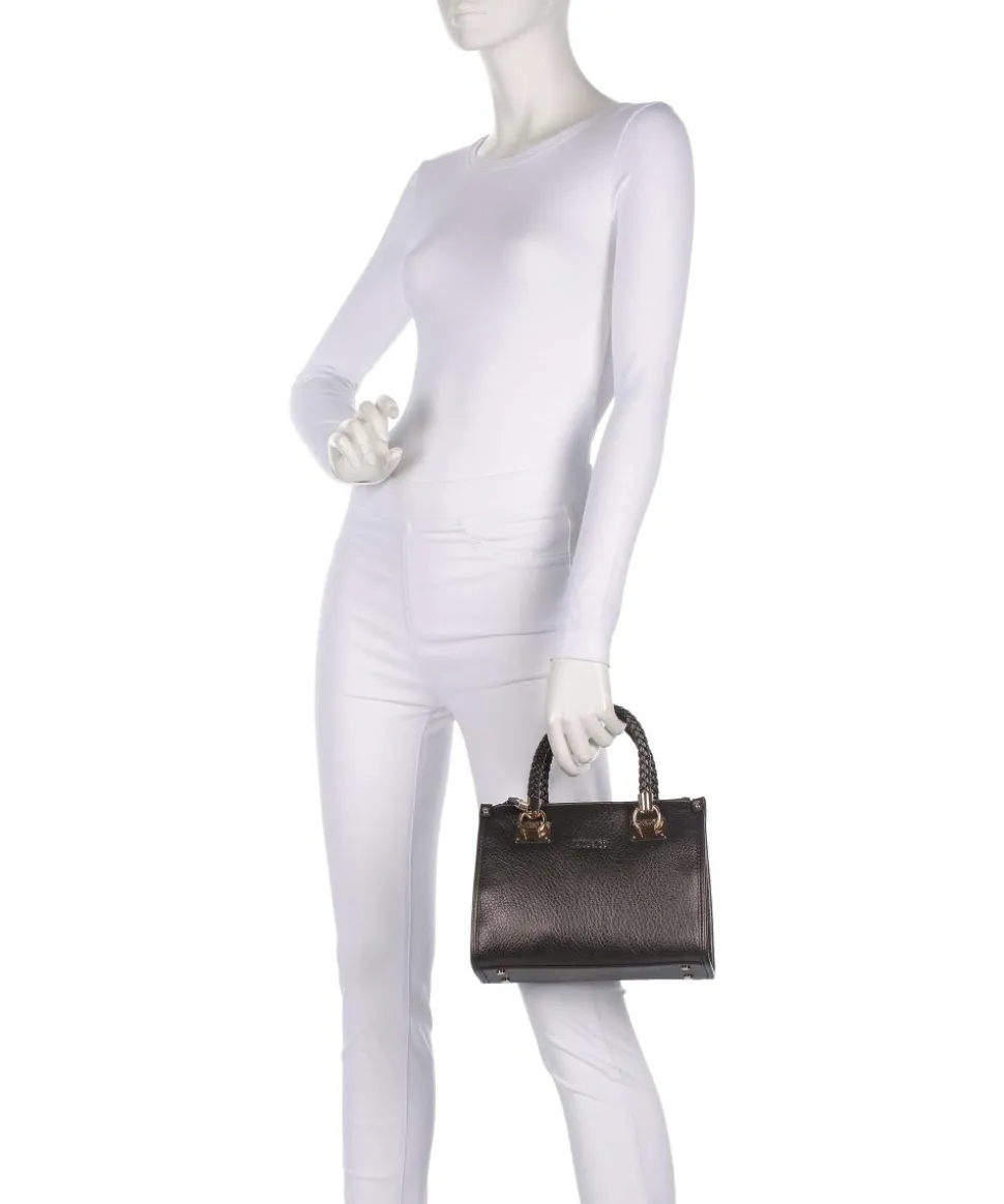 Manhattan S Handtasche Lederimitat dunkelbraun