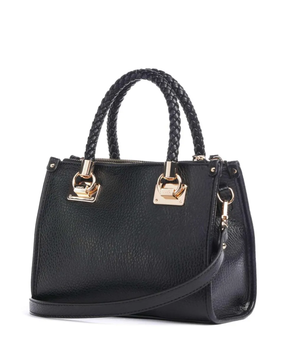 Manhattan S Handtasche Lederimitat schwarz