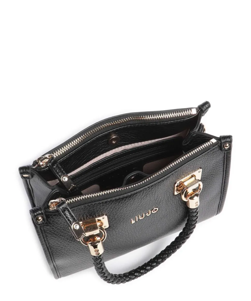 Manhattan S Handtasche Lederimitat schwarz