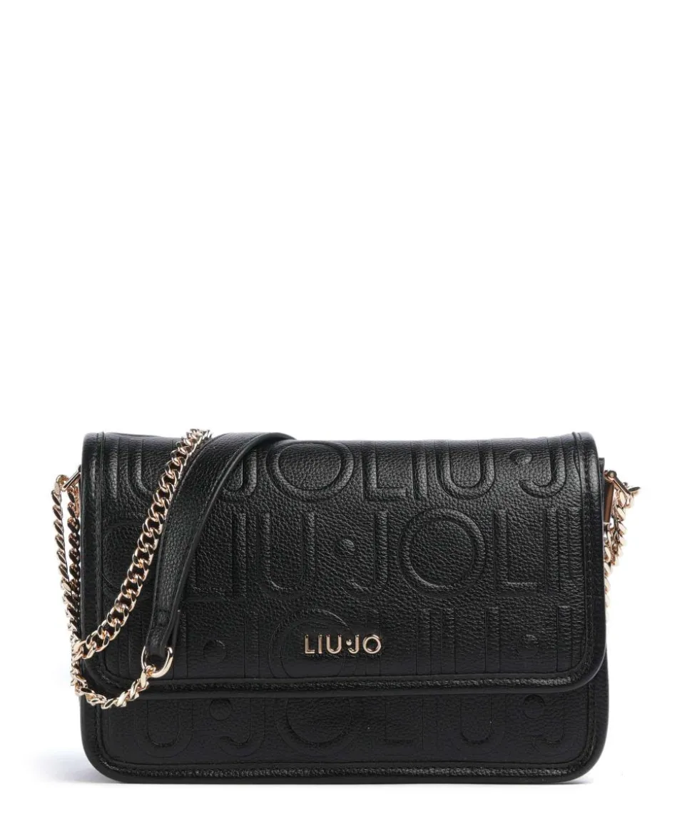 Manhattan S Schultertasche Lederimitat schwarz