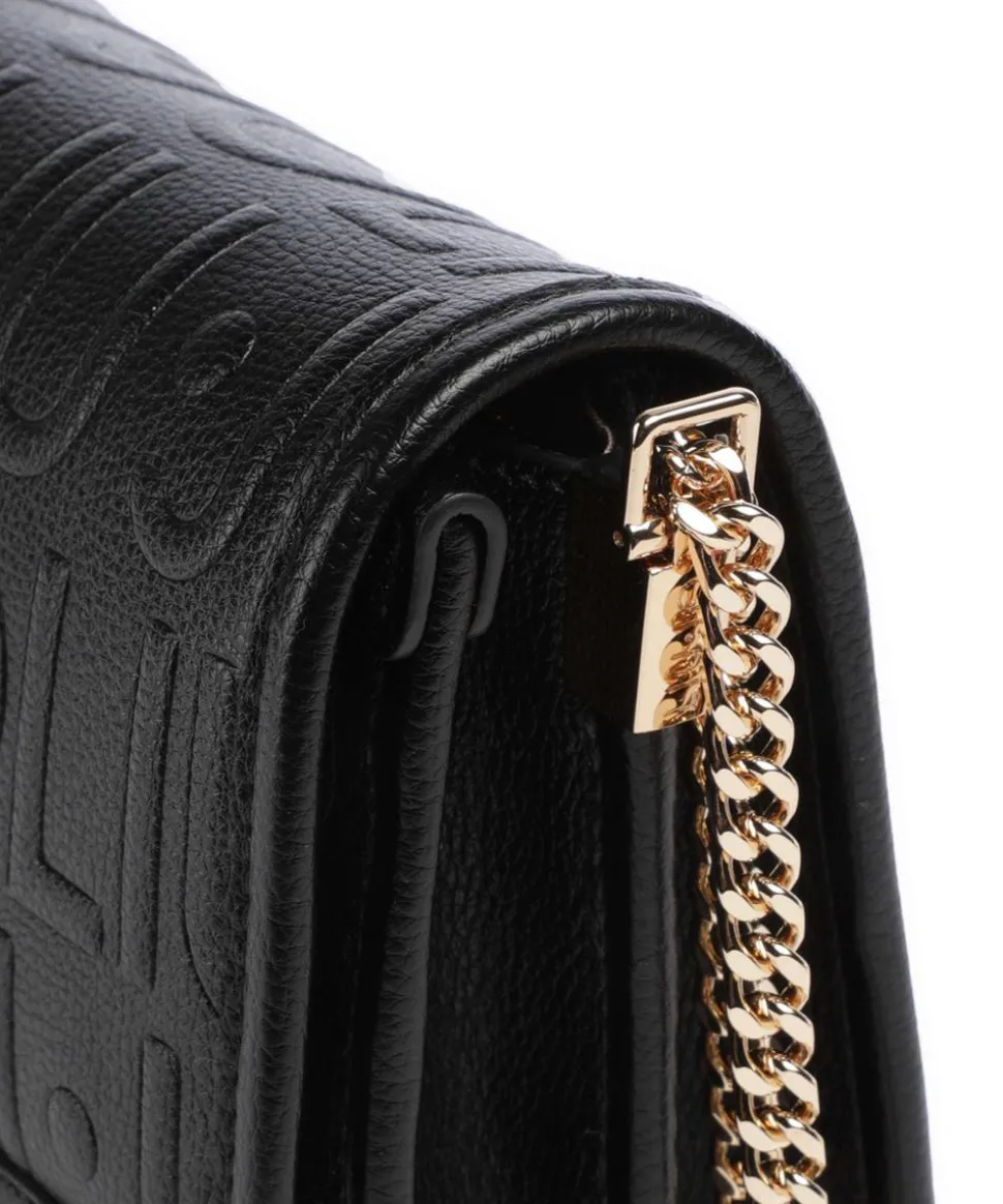 Manhattan S Schultertasche Lederimitat schwarz