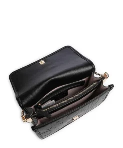 Manhattan S Schultertasche Lederimitat schwarz