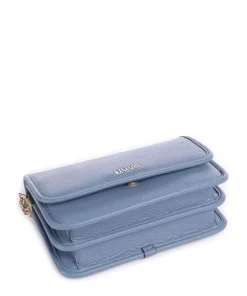 Manhattan S Schultertasche Lederimitat blaugrau