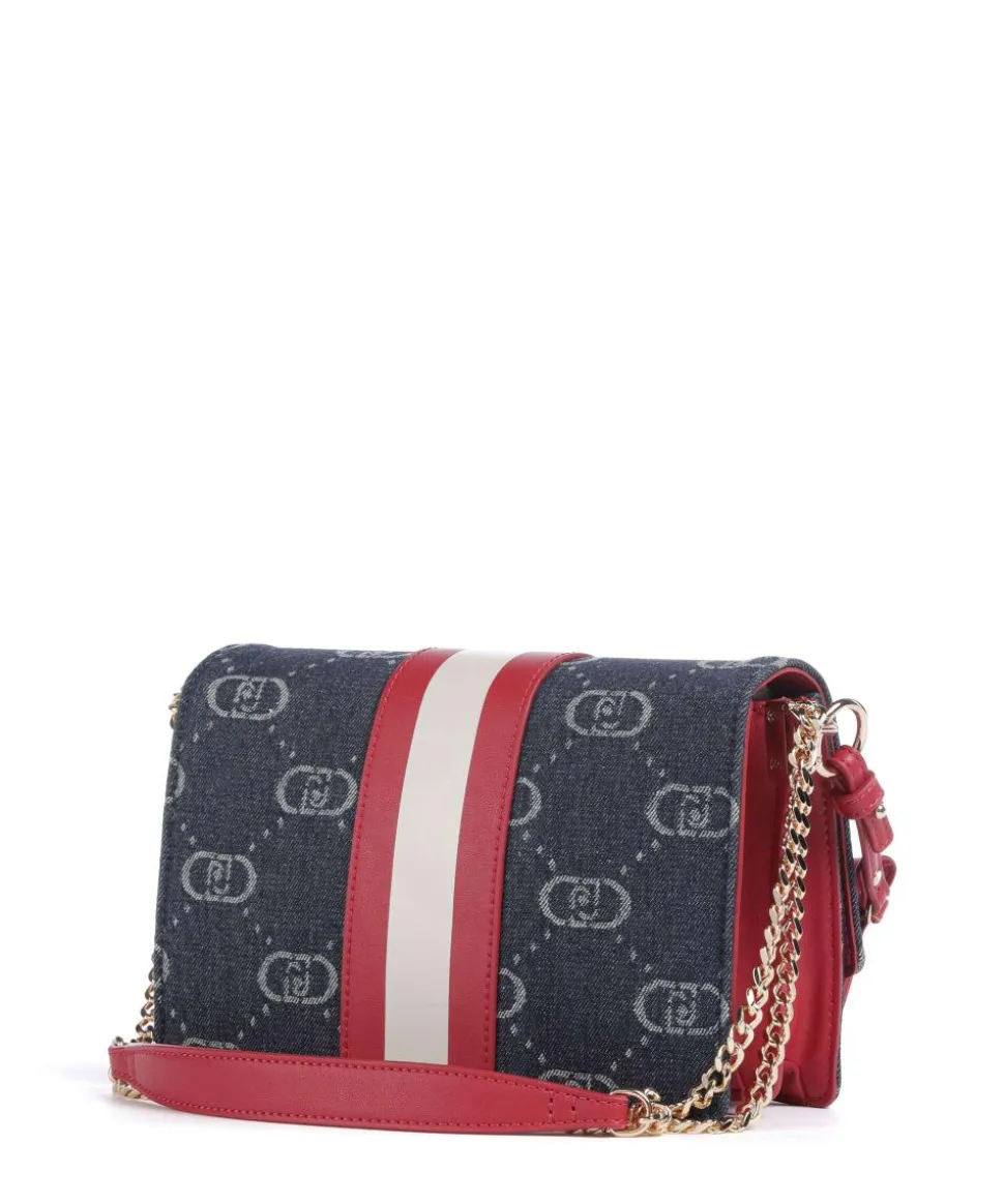 Manhattan Schultertasche Baumwolle blau/rot