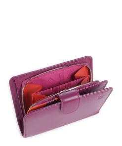 Marbella RFID Geldbörse fein genarbtes Kalbsleder brombeer