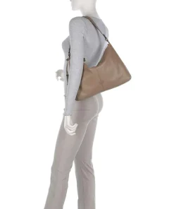 Match Beuteltasche genarbtes Rindsleder hellbraun