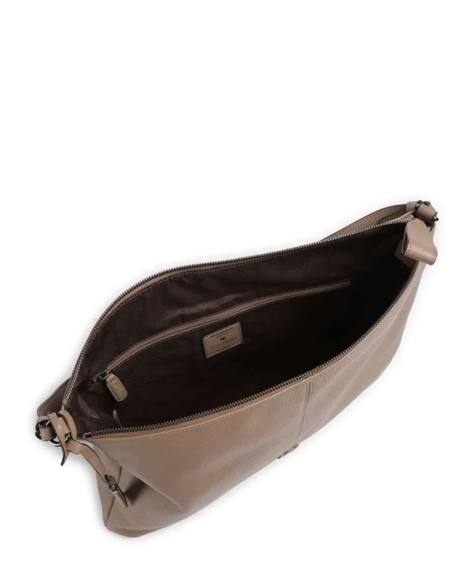 Match Beuteltasche genarbtes Rindsleder hellbraun