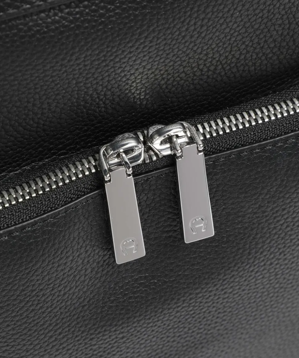 Matteo L Rucksack 13″ genarbtes Rindsleder schwarz