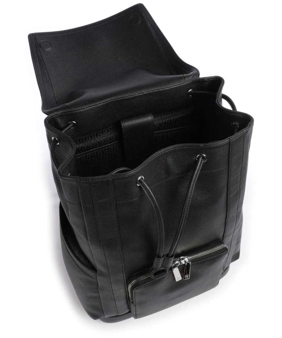 Matteo L Rucksack 13″ genarbtes Rindsleder schwarz