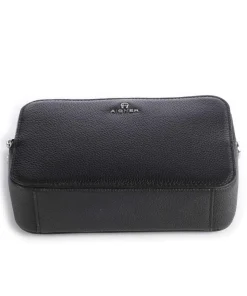 Matteo Umhängetasche genarbtes Rindsleder schwarz