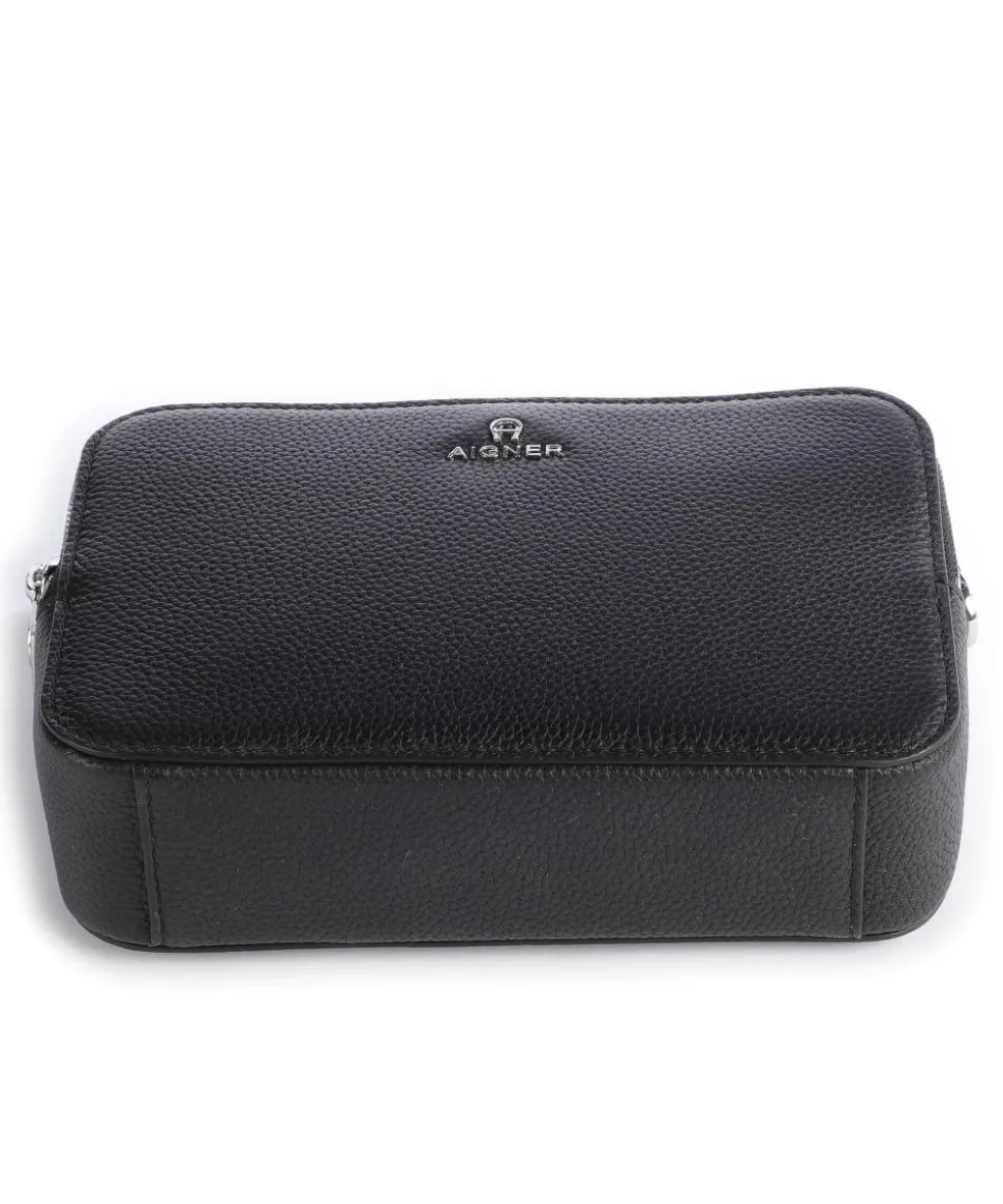 Matteo Umhängetasche genarbtes Rindsleder schwarz