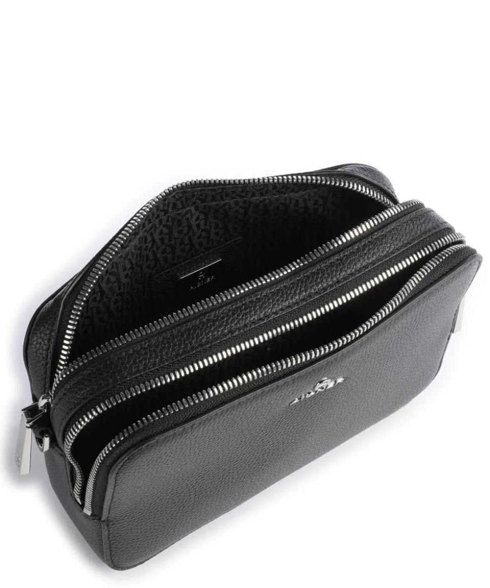 Matteo Umhängetasche genarbtes Rindsleder schwarz