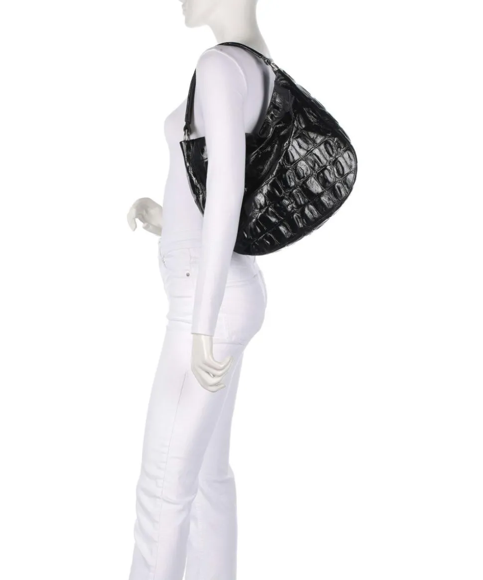 Maxi Cocco Mia Beuteltasche geprägtes Leder schwarz