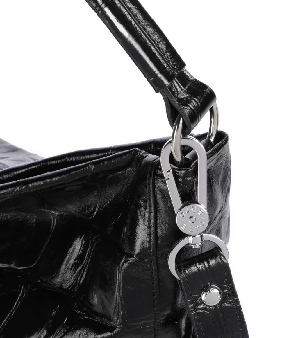 Maxi Cocco Mia Beuteltasche geprägtes Leder schwarz