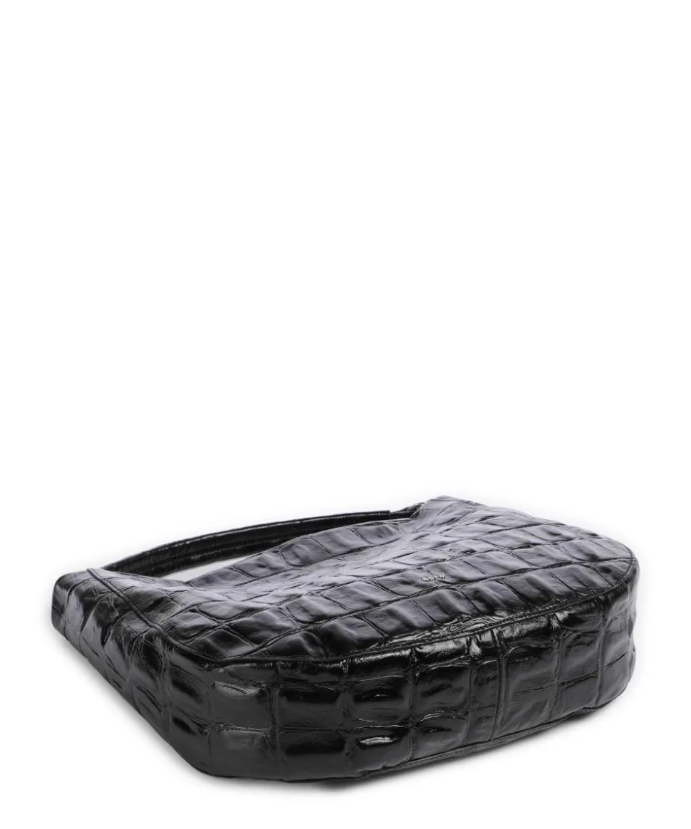 Maxi Cocco Mia Beuteltasche geprägtes Leder schwarz