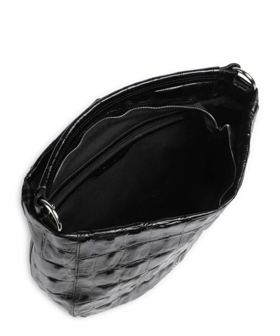 Maxi Cocco Mia Beuteltasche geprägtes Leder schwarz