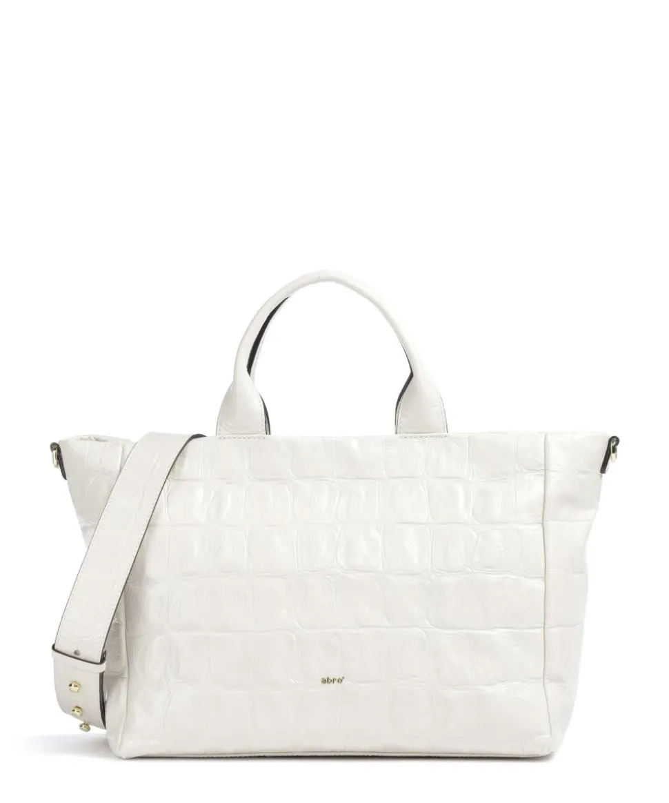 Maxi Cocco Mia Handtasche geprägtes Rindsleder creme