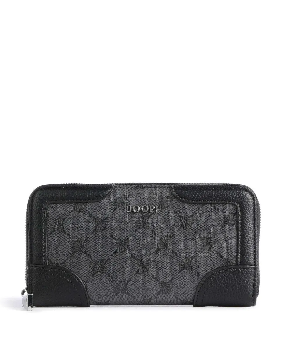 Mazzolino Melete Geldbörse Lederimitat grau/schwarz