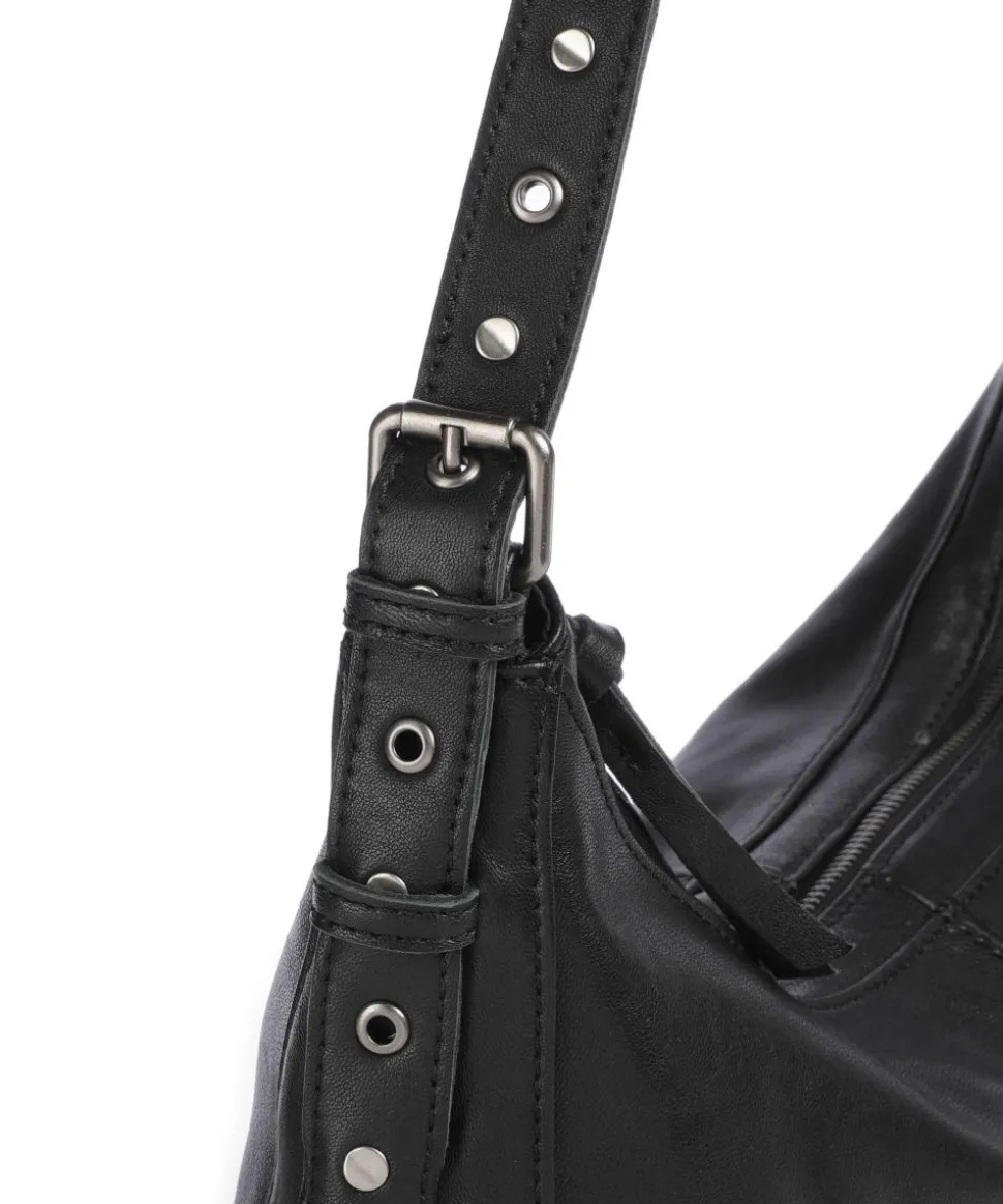 Me and My Bag Beuteltasche fein genarbtes Leder schwarz