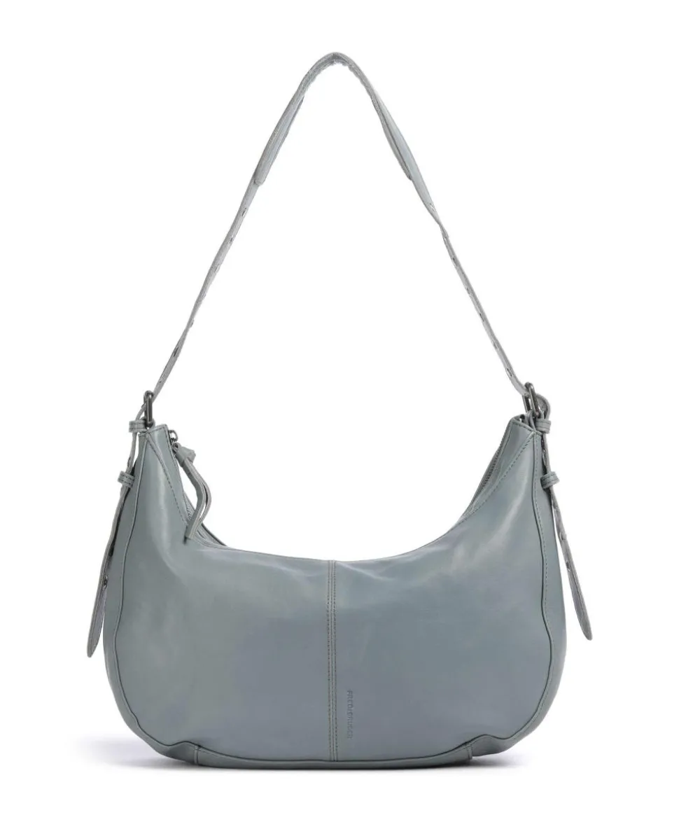 Me and My Bag Beuteltasche fein genarbtes Leder blaugrau