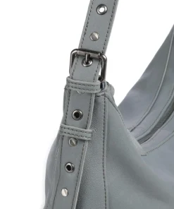 Me and My Bag Beuteltasche fein genarbtes Leder blaugrau