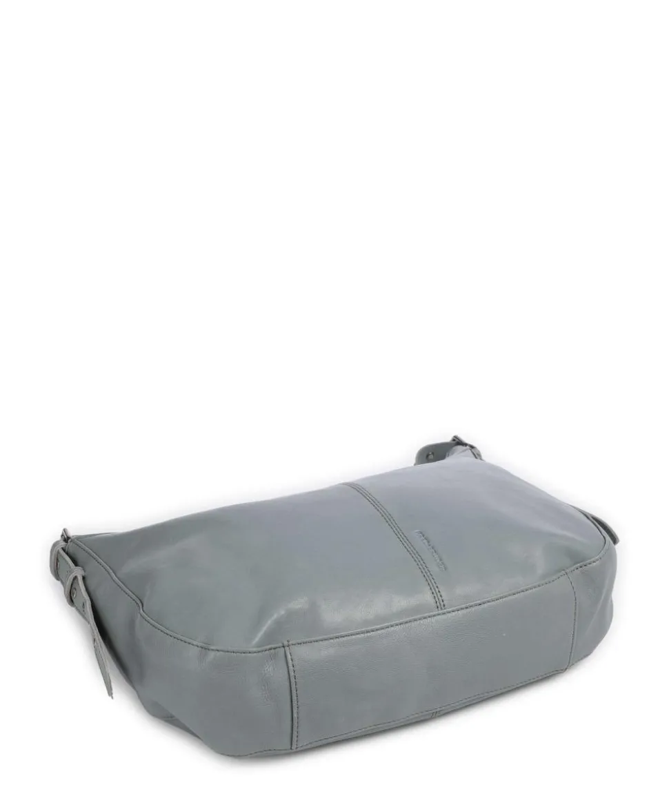 Me and My Bag Beuteltasche fein genarbtes Leder blaugrau