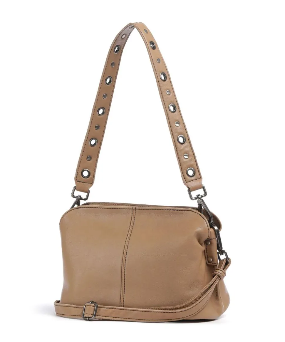 Me and My Bag Schultertasche fein genarbtes Leder karamellbraun