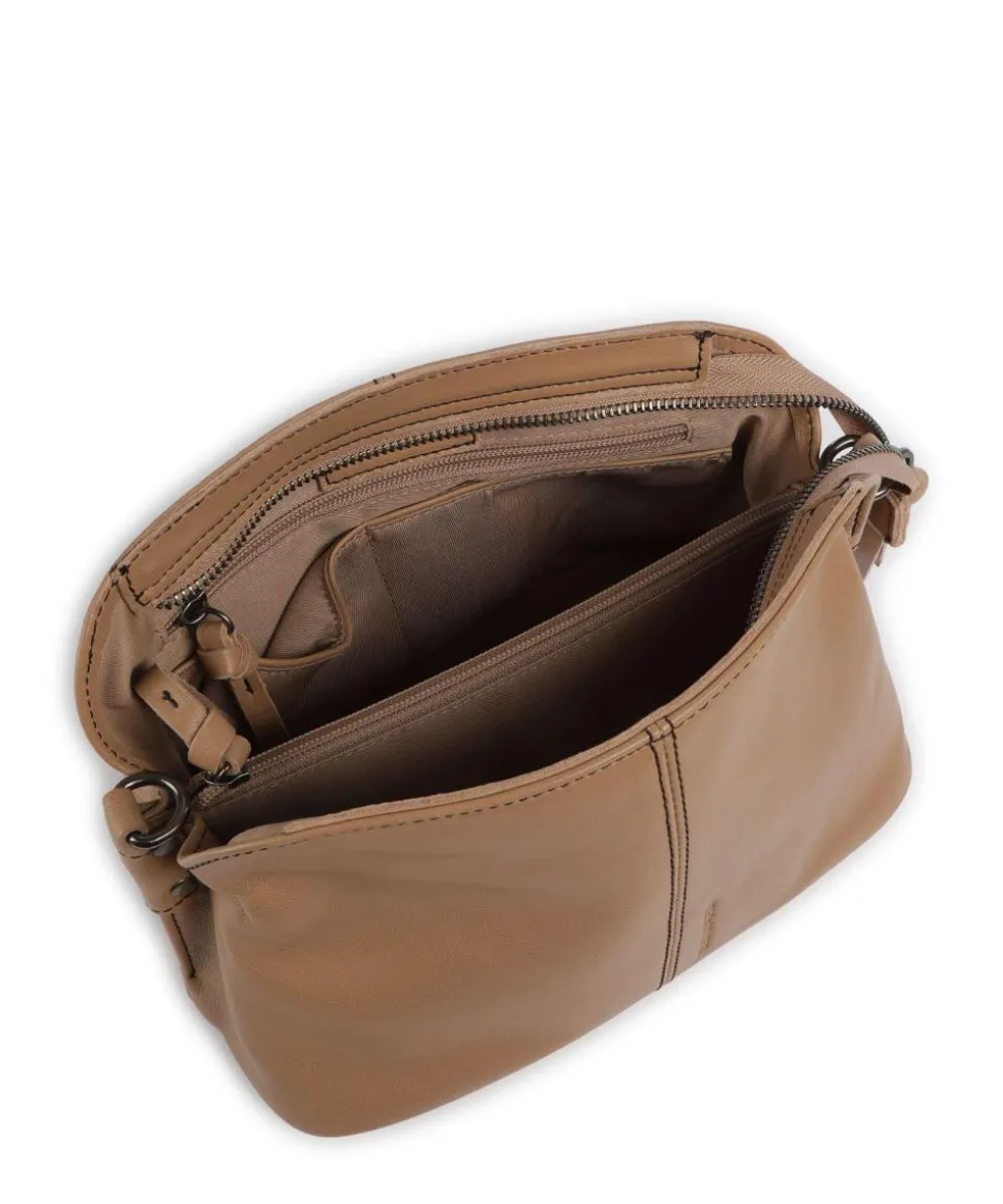 Me and My Bag Schultertasche fein genarbtes Leder karamellbraun