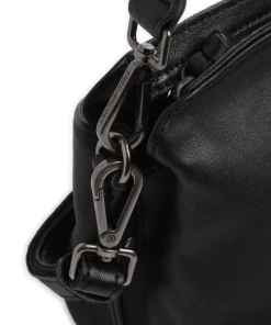 Me and My Bag Schultertasche fein genarbtes Leder schwarz