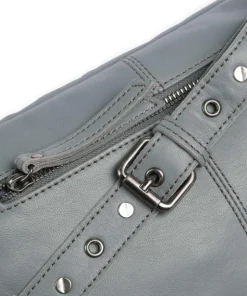 Me and My Bag Umhängetasche fein genarbtes Leder blaugrau