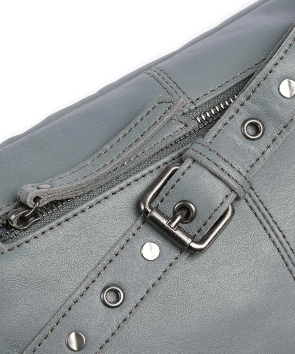 Me and My Bag Umhängetasche fein genarbtes Leder blaugrau