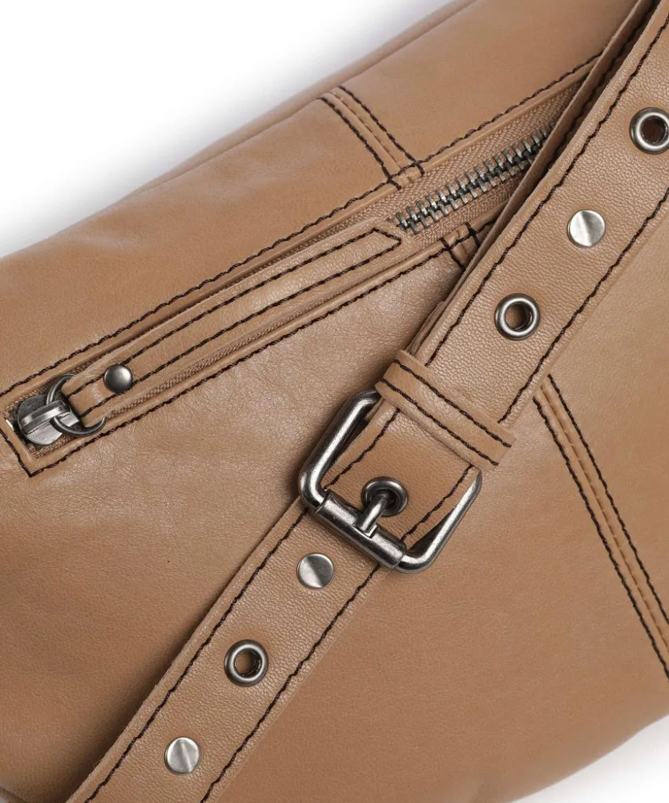 Me and My Bag Umhängetasche fein genarbtes Leder hellbraun