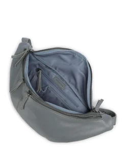 Me and My Bag Umhängetasche fein genarbtes Leder blaugrau