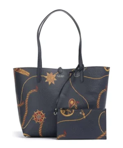 Medium Shopper Lederimitat navy