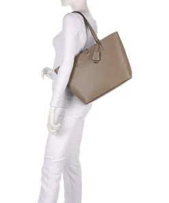 Medium Shopper Lederimitat taupe