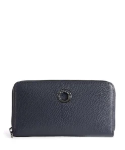 Mellow Leather Geldbörse genarbtes Kalbsleder dunkelblau