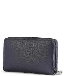 Mellow Leather Geldbörse genarbtes Kalbsleder dunkelblau