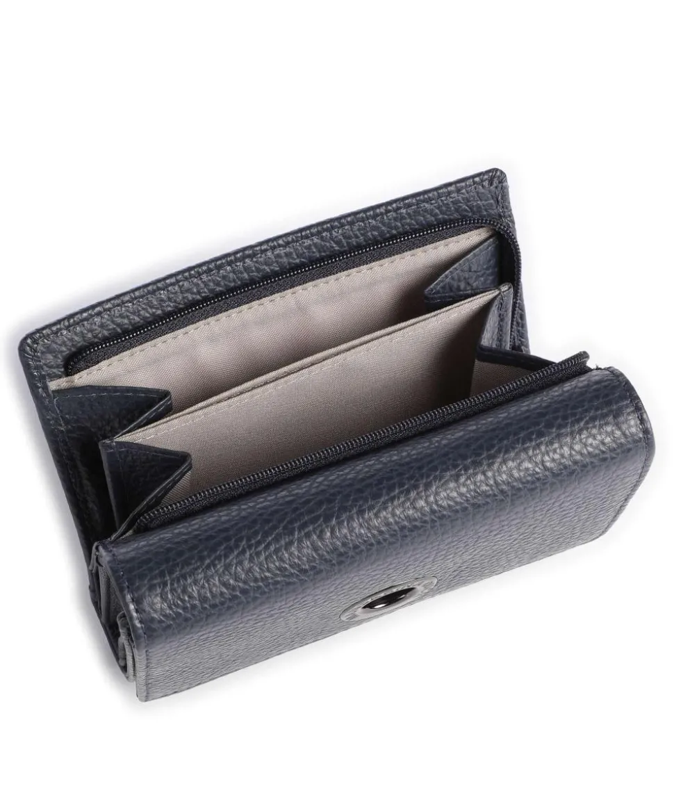 Mellow Leather Geldbörse genarbtes Kalbsleder dunkelblau