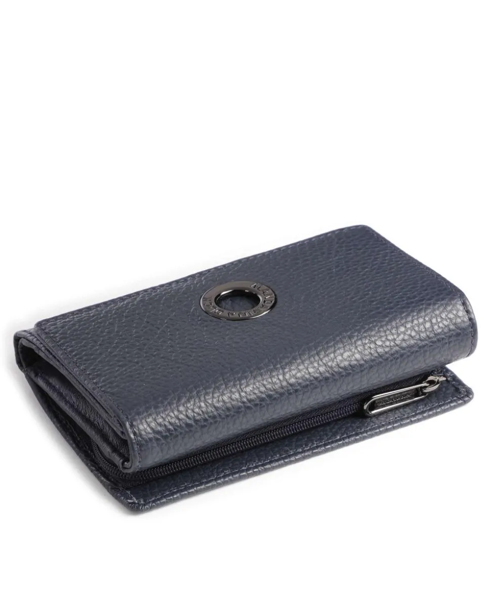 Mellow Leather Geldbörse genarbtes Kalbsleder dunkelblau