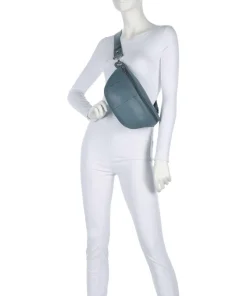Mellow Leather Gürteltasche genarbtes Kalbsleder blaugrau