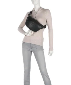 Mellow Leather Gürteltasche genarbtes Kalbsleder schwarz