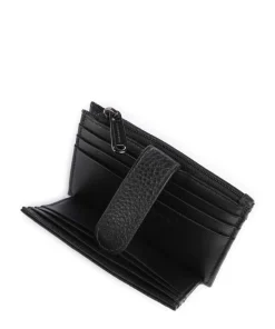 Mellow Leather Kreditkartenetui genarbtes Kalbsleder schwarz