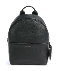 Mellow Leather Rucksack genarbtes Kalbsleder schwarz
